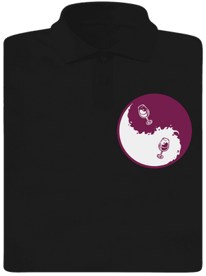 Yin Yang bor férfi pólóingek Black