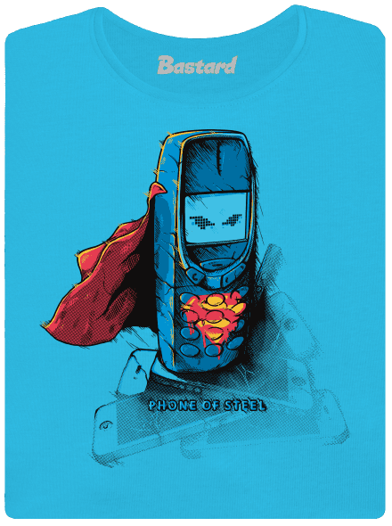 Mobiltelefon acélból női póló Blue Atol