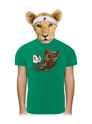 Koffeinfüggő bagoly gyerek sport póló Kelly Green Mal