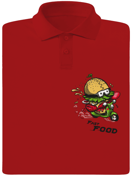 Fast Food férfi pólóingek Red Mal