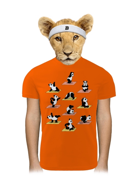 Panda jóga gyerek sport póló Neon Orange