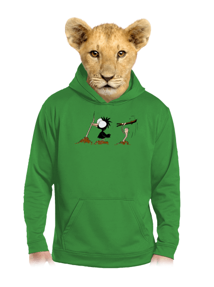 Vigyázz melyik végét fogod gyerek kenguruzsebes pulóver Kelly Green AWD