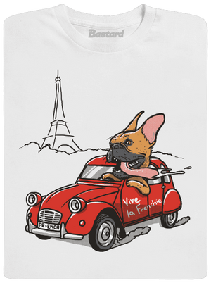 Francia buldog férfi hosszú ujjú póló White