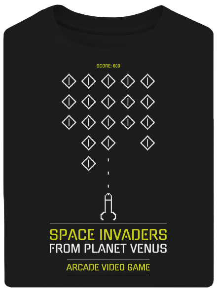 Space Invaders unisex túlméretezett póló Black