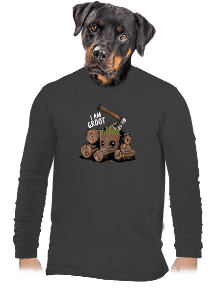 I Am Groot férfi hosszú ujjú póló Dark Grey