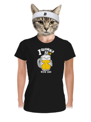 I wanna beer női sportpóló Black