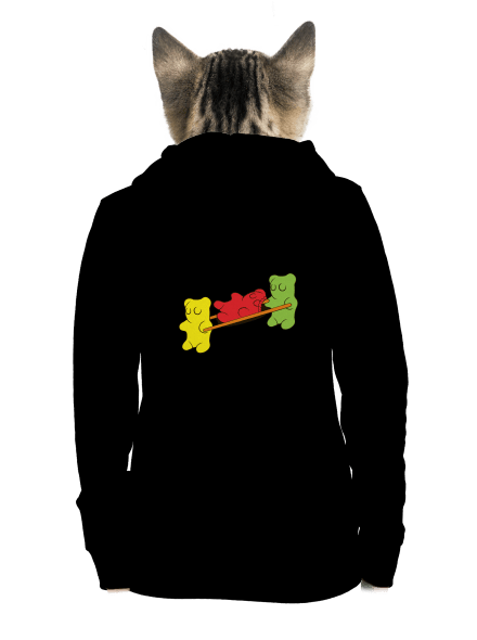 Gumimacik cipzáras női pulóver Black