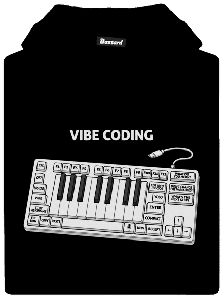Vibe coding gyerek kenguruzsebes pulóver Black
