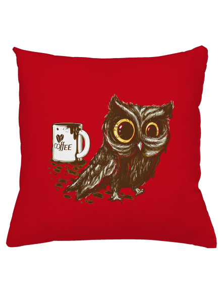 Koffeinfüggő bagoly párna Red