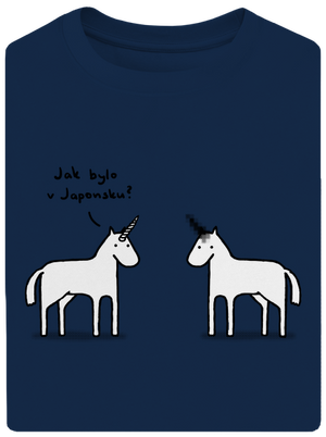 Pornókürt unisex túlméretezett póló Midnight Blue