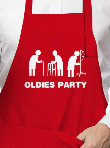 Oldies party kötény Red