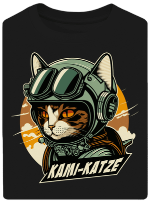 Kami-Katze unisex túlméretezett póló Black