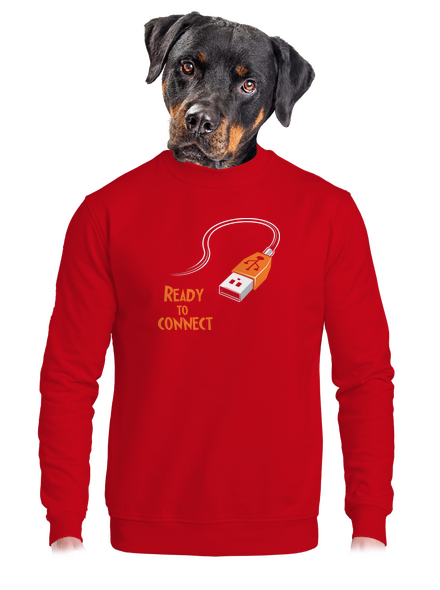 USB csatlakozás unisex crewneck Red