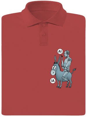 Szamár és AI férfi pólóingek Burgundy