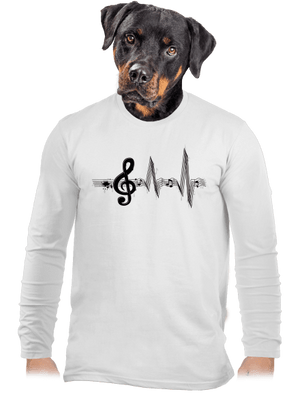 A zene az életem férfi hosszú ujjú póló White