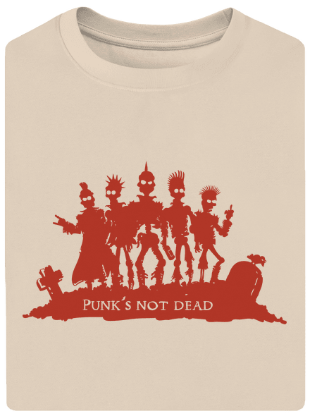Punks not dead! unisex túlméretezett póló Almond