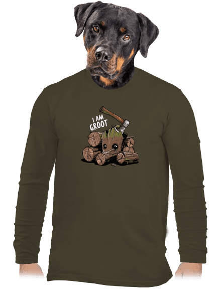 I Am Groot férfi hosszú ujjú póló Urban Khaki