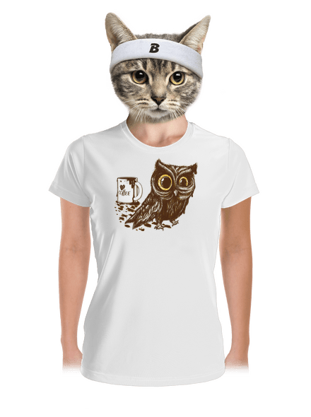 Koffeinfüggő bagoly női sportpóló White