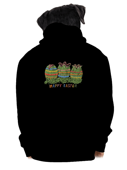Happy easter cipzáras férfi pulóver Black