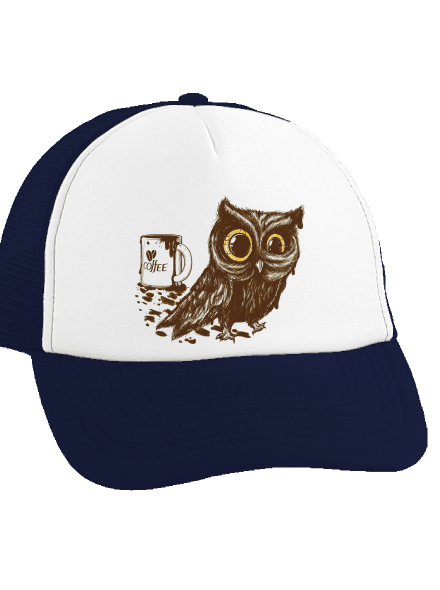 Koffeinfüggő bagoly teherautós sapka French Navy cap