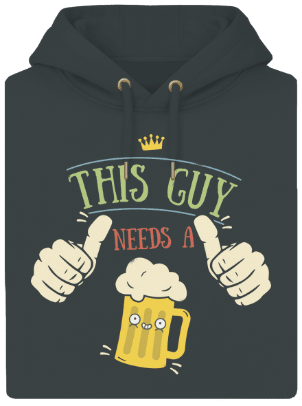 This guy needs a beer unisex prémium pulóver Charcoal