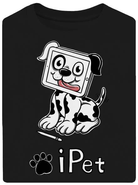 iPet unisex túlméretezett póló Black