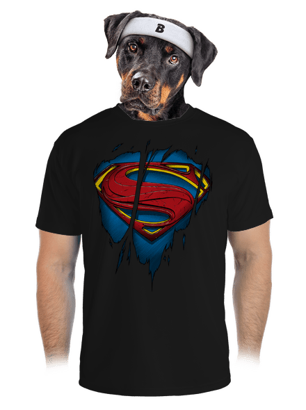 Superman Inside férfi sportpóló Black