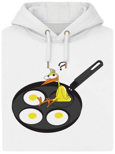 Csirke unisex prémium pulóver Snowwhite