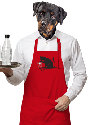 Macska és üveg kötény Red