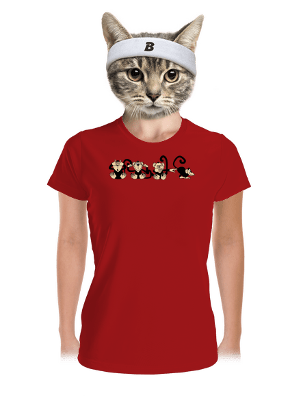 Majmok női sportpóló Red Mal