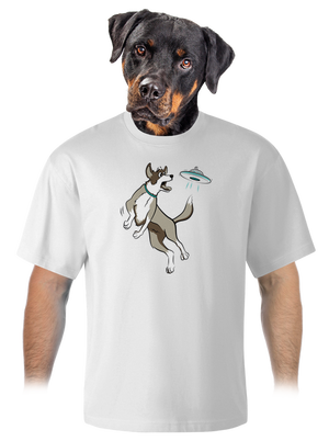 Repülő csészealj unisex túlméretezett póló White