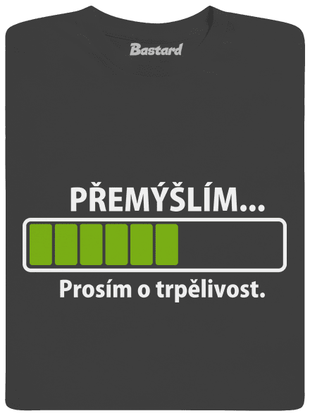 Gondolkodom férfi hosszú ujjú póló Dark Grey