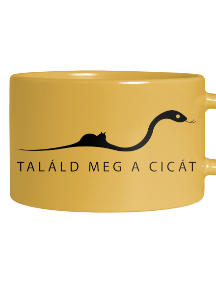 Találd meg a cicát macaron bögre Yellow Macaron