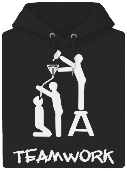 Teamwork unisex prémium pulóver Dark Black