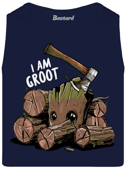 I Am Groot férfi trikó French Navy