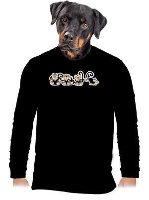 Majmok férfi hosszú ujjú póló Black