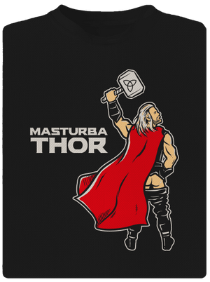 Masturbathor férfi sportpóló Black