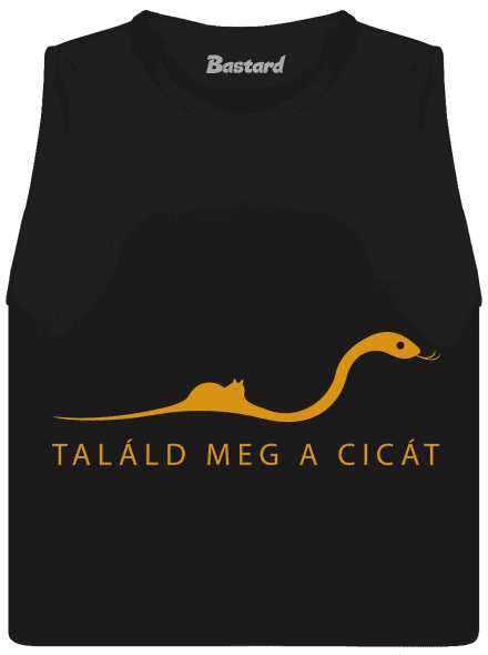 Találd meg a cicát női bővített trikó Black