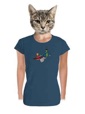 Szuperhős ne haragudj prémium női póló Petrol Blue