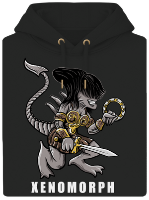 Xenomorph unisex prémium pulóver Dark Black
