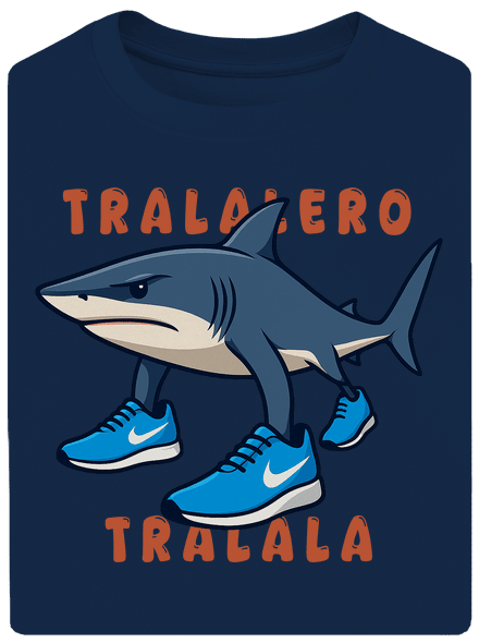 Tralalero Tralala – Italian Brainrot unisex túlméretezett póló Midnight Blue