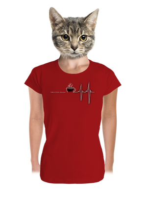 Coffee help prémium női póló Red Mal