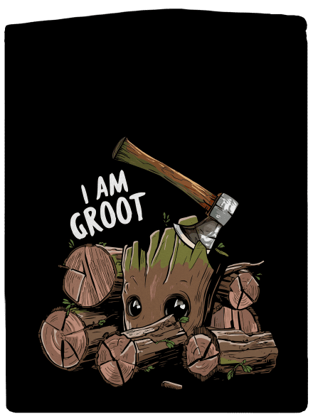 I Am Groot cipzáras férfi pulóver Black