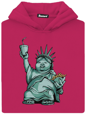 Amerikai bálvány gyerek kenguruzsebes pulóver Hot Pink