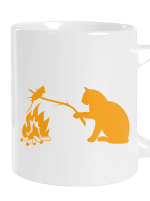 Macska-egér harc nagy bögre White