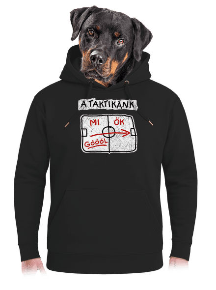 A taktikánk unisex prémium pulóver Dark Black