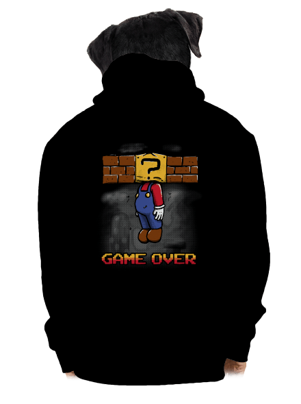 Game over cipzáras férfi pulóver Black