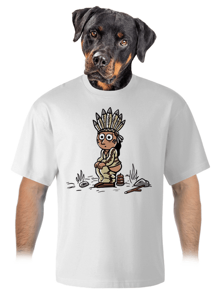 Indián unisex túlméretezett póló White
