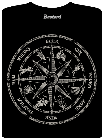 Alkoholos iránytű férfi póló Black