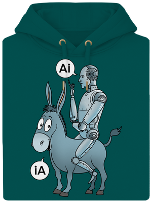 Szamár és AI unisex prémium pulóver Emerald Green